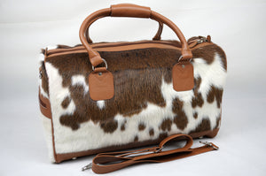 Natural Cowhide Duffel Bag Hair On Leather TRAVEL Bag Real Cow hide Luggage Bag Original Cow Skin Duffel Bag | DB33