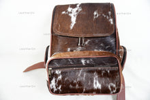 Load image into Gallery viewer, Natural Cowhide Backpack Bag | 100% Real Hair On Cowhide Leather Backpack Bag | Cowhide Shoulder Bag | Hair on Leather Backpack | BP21
