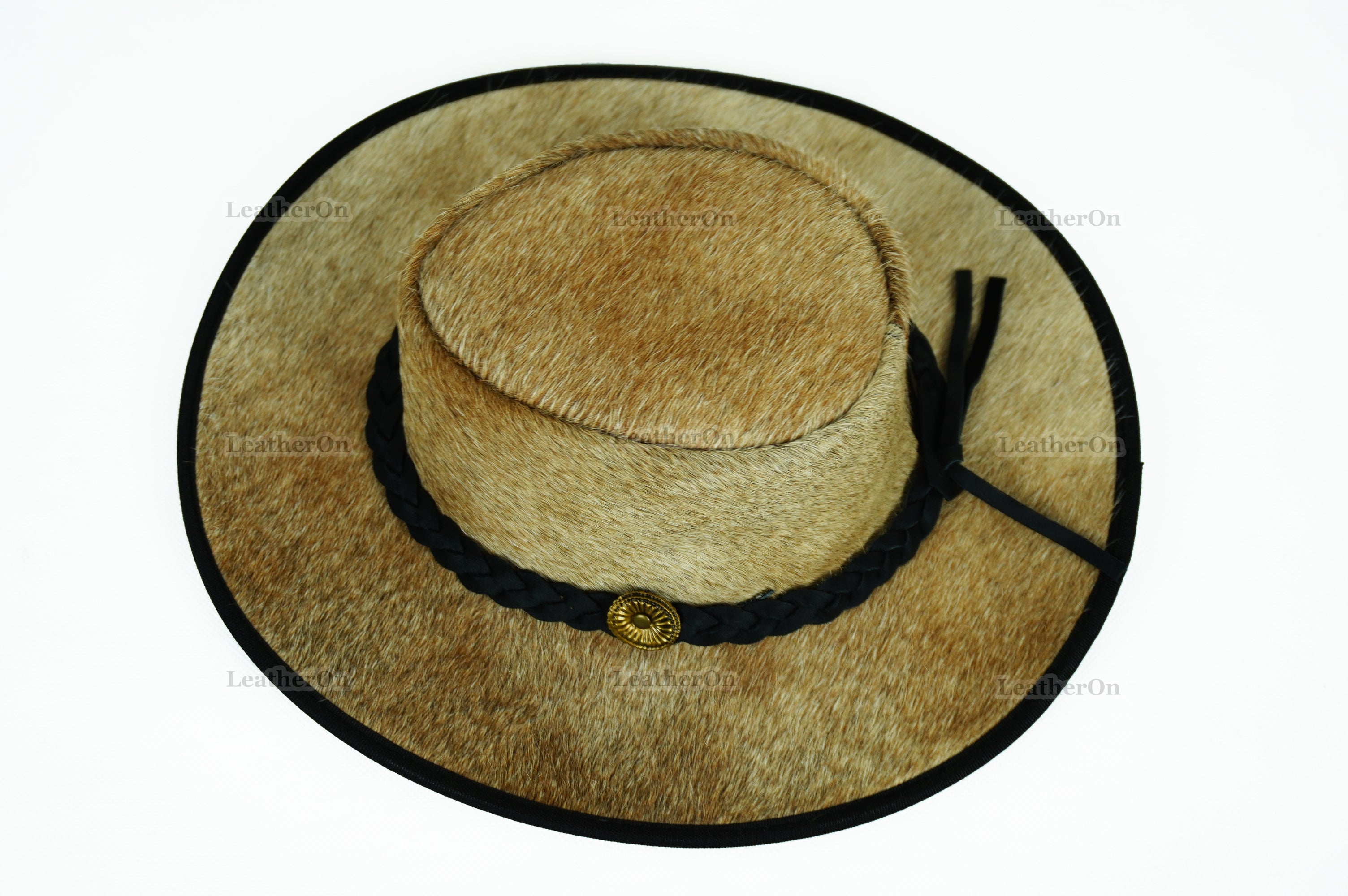 Cowboy Hat | Natural Cowhide Hat | Real Hair on Leather Hat | Western Cowboy Hat | Camel Cowboy Hat | Handmade Cow Skin Hat | Cowgirl hat | HAT4