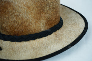 Cowboy Hat | Natural Cowhide Hat | Real Hair on Leather Hat | Western Cowboy Hat | Camel Cowboy Hat | Handmade Cow Skin Hat | Cowgirl hat | HAT4
