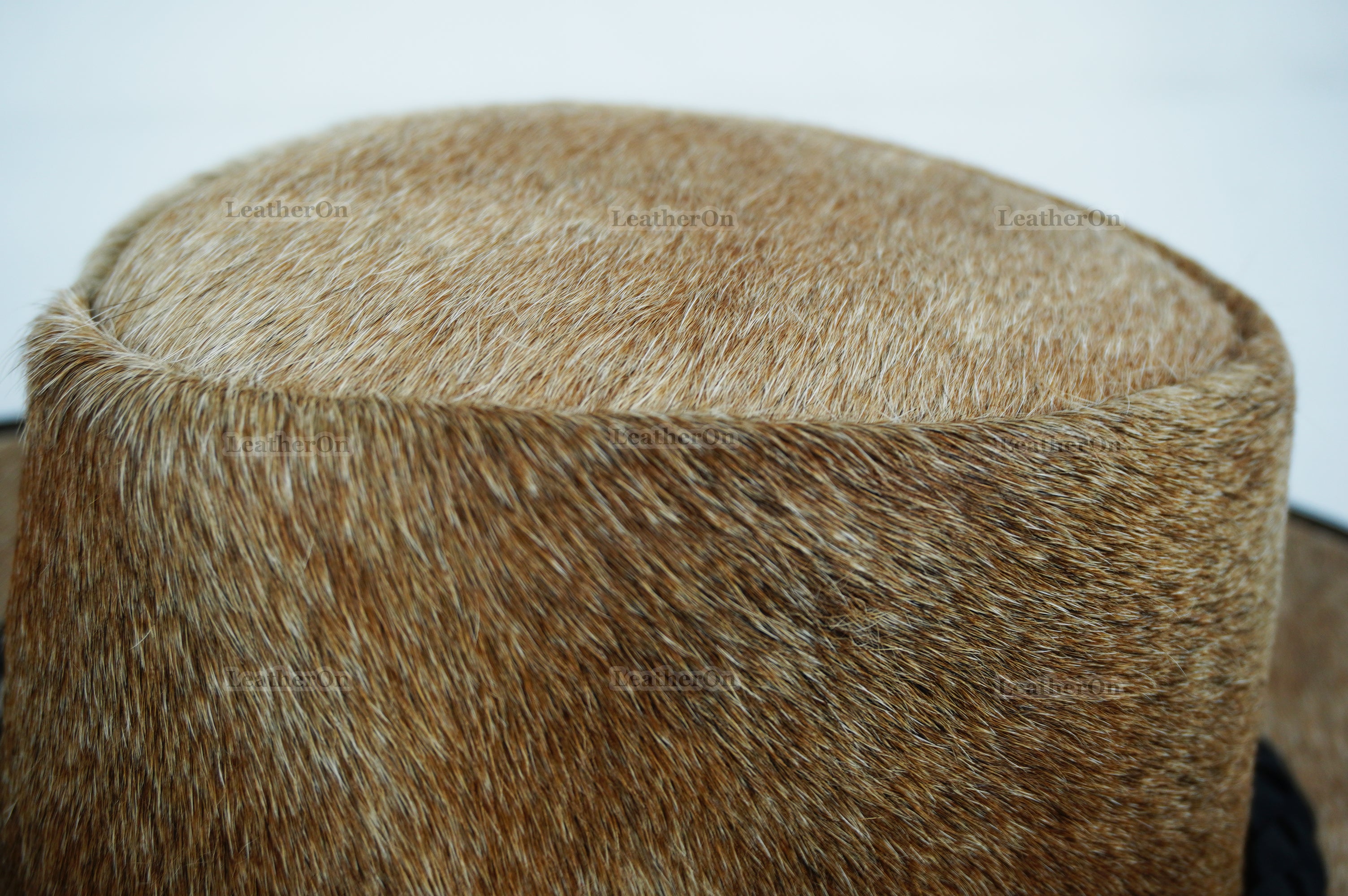 Cowboy Hat | Natural Cowhide Hat | Real Hair on Leather Hat | Western Cowboy Hat | Camel Cowboy Hat | Handmade Cow Skin Hat | Cowgirl hat | HAT4