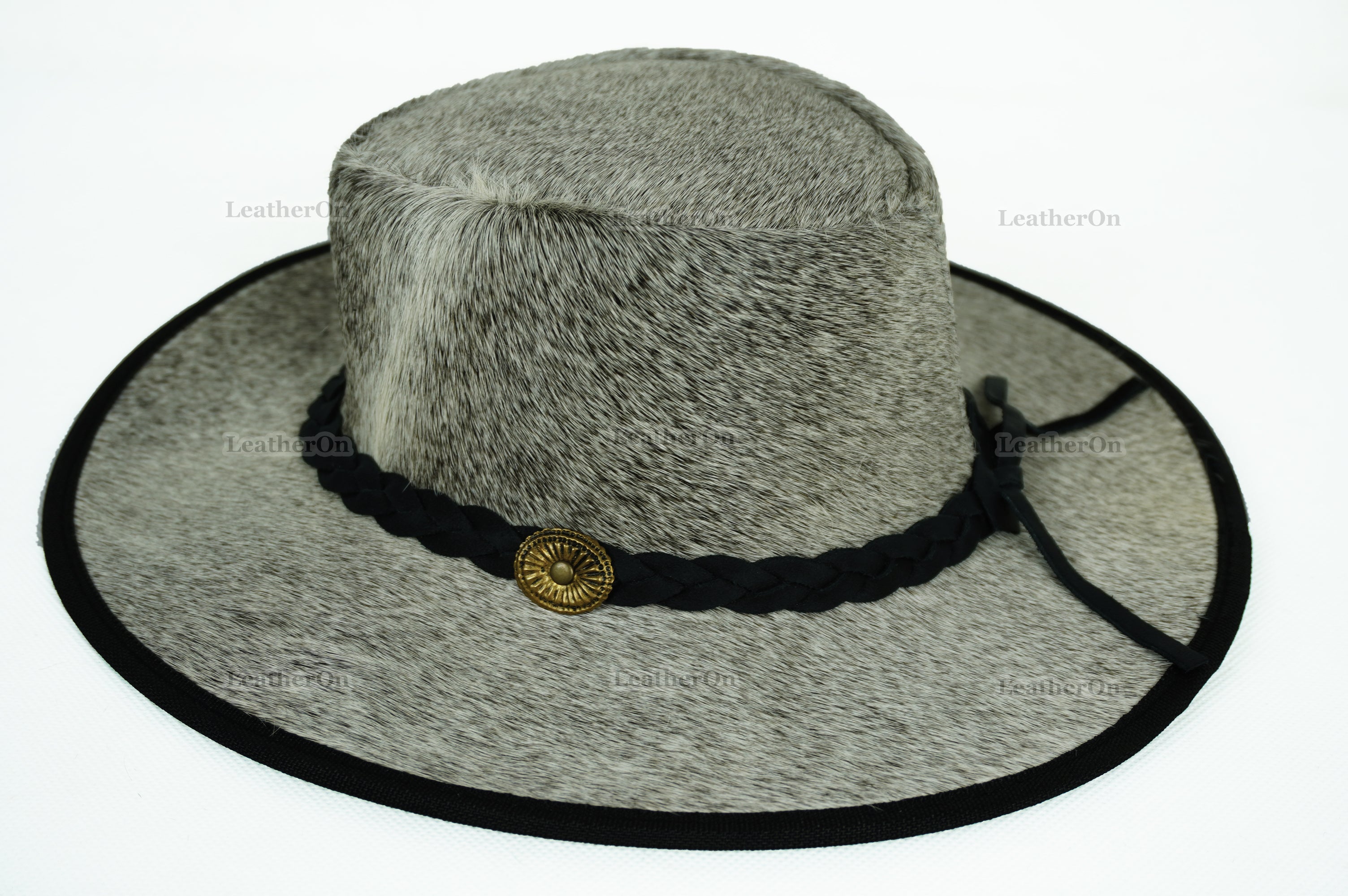 Cowboy Hat | Natural Cowhide Hat | Real Hair on Leather Hat | Western Cowboy Hat | Camel Cowboy Hat | Handmade Cow Skin Hat | Cowgirl hat | HAT3