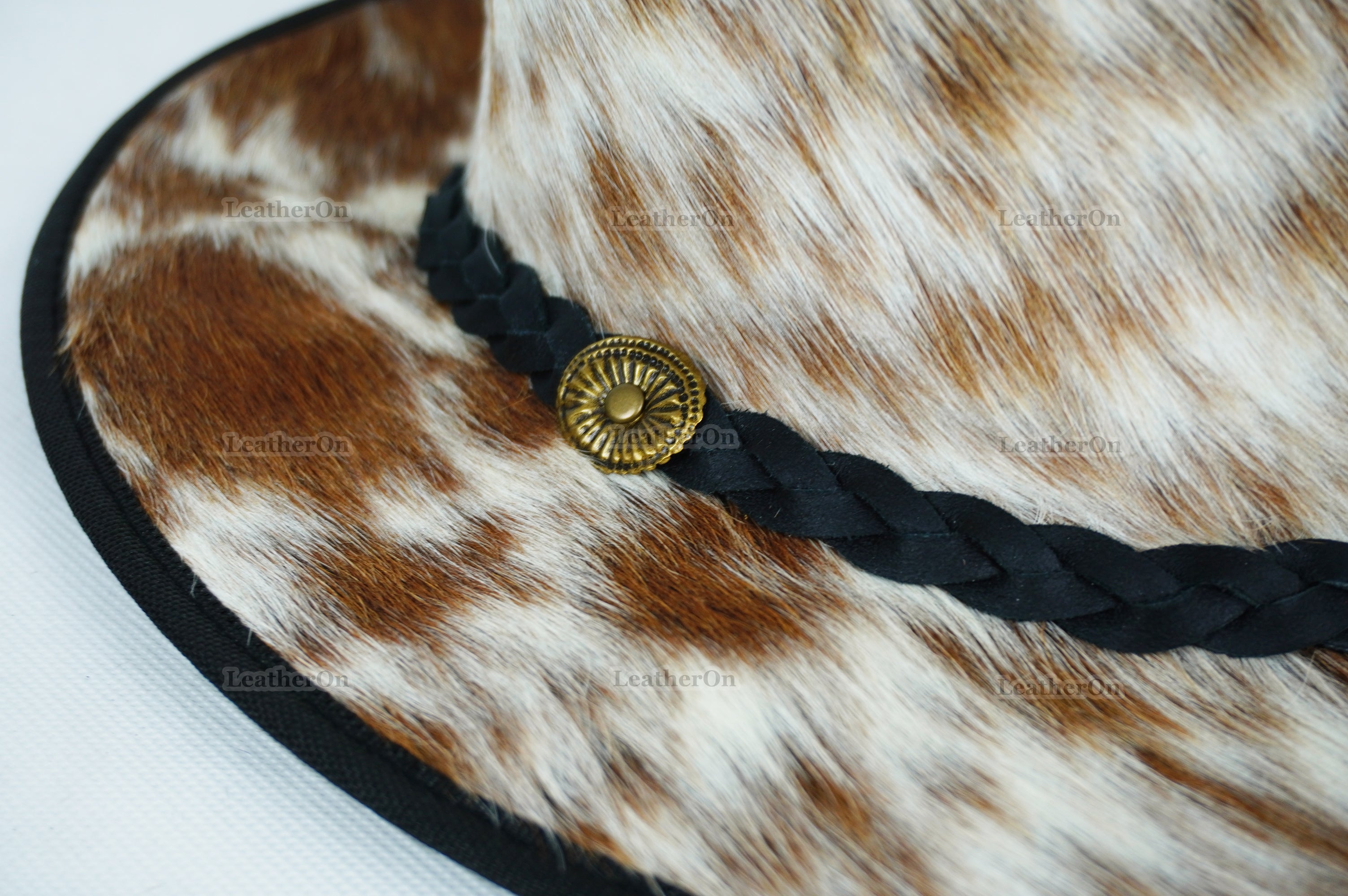 Cowboy Hat | Natural Cowhide Hat | Real Hair on Leather Hat | Western Cowboy Hat | Camel Cowboy Hat | Handmade Cow Skin Hat | Cowgirl hat | HAT2
