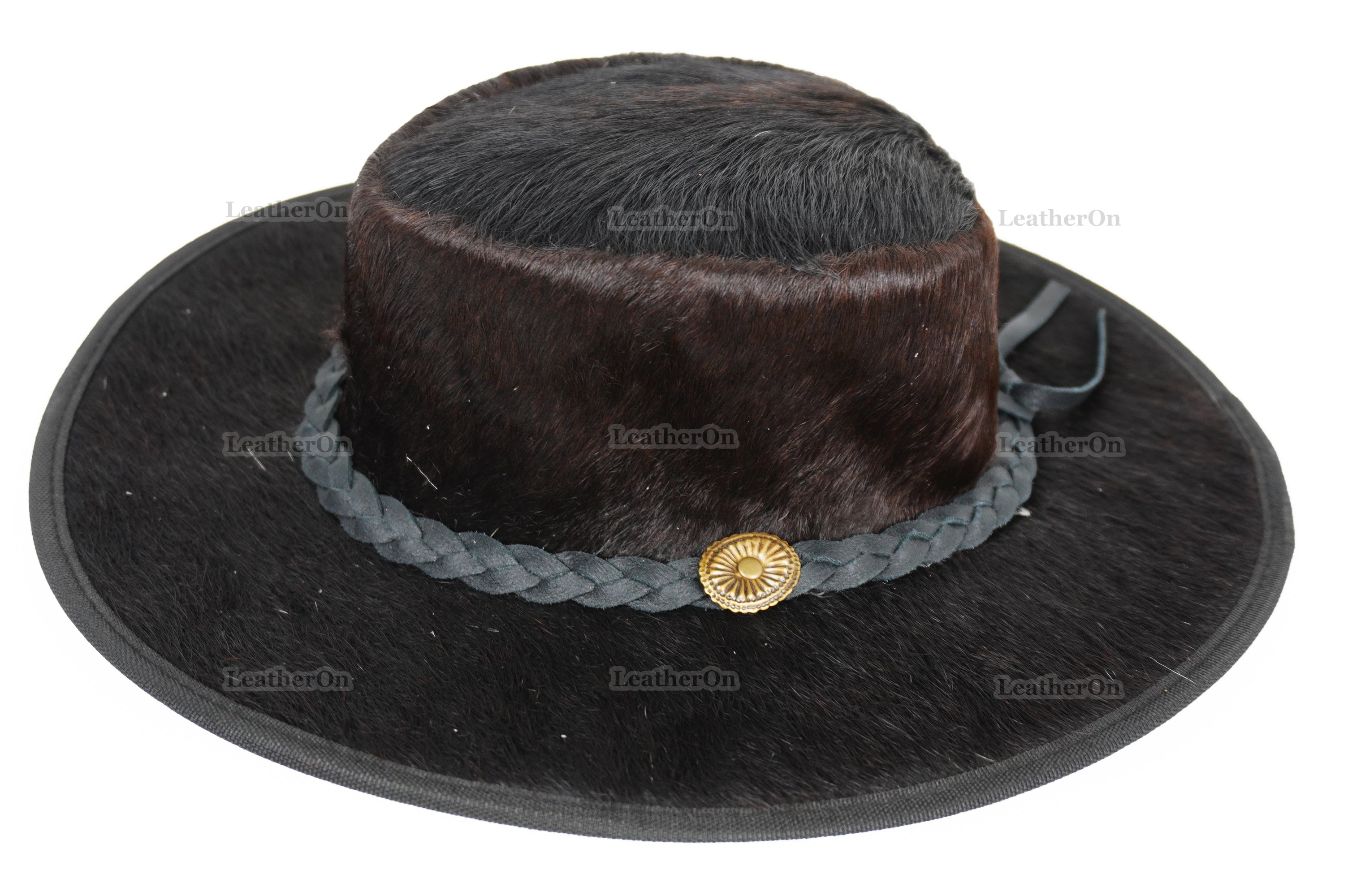 Cowboy Hat | Natural Cowhide Hat | Real Hair on Leather Hat | Western Cowboy Hat | Camel Cowboy Hat | Handmade Cow Skin Hat | Cowgirl hat | HAT5