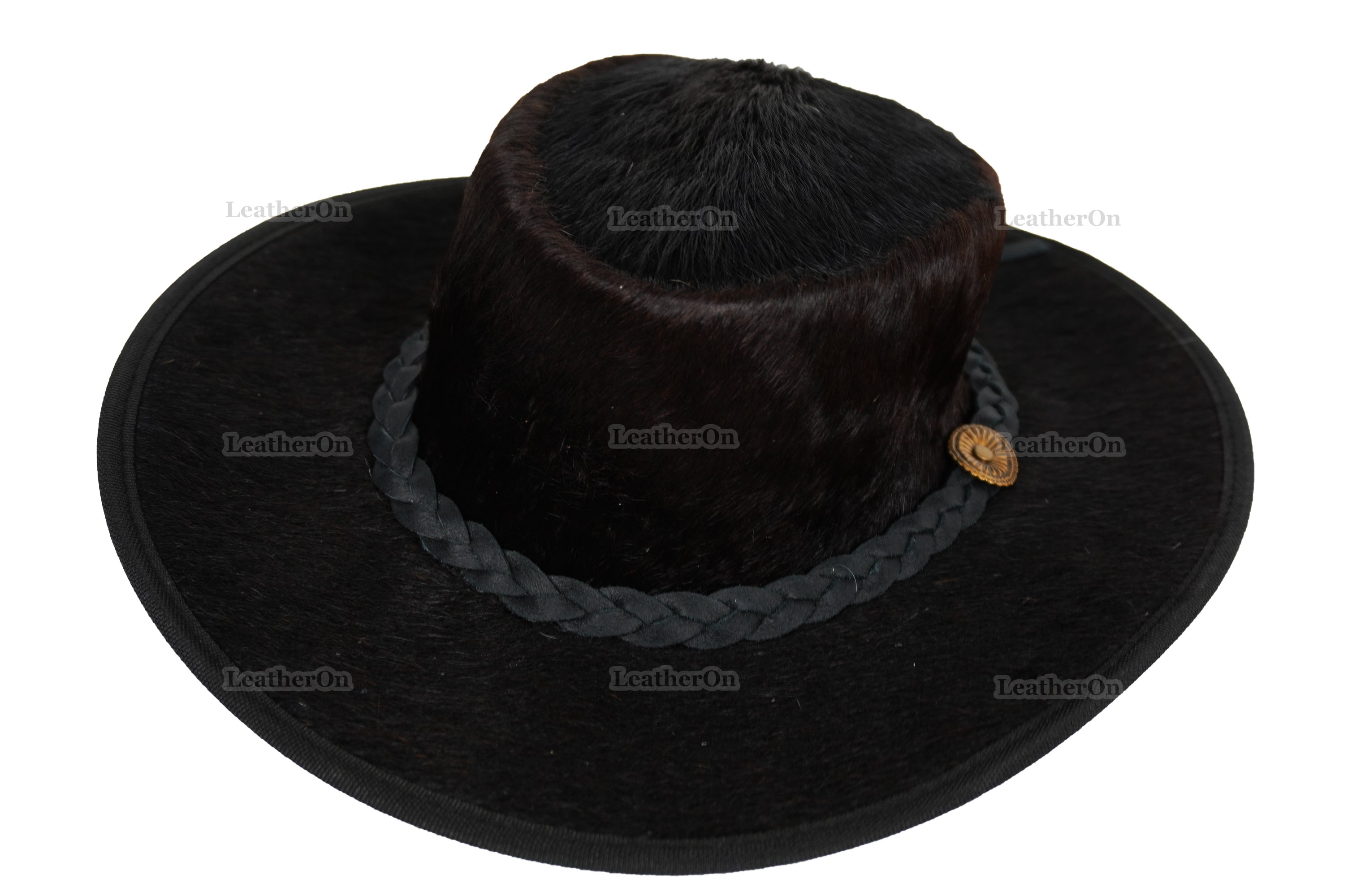 Cowboy Hat | Natural Cowhide Hat | Real Hair on Leather Hat | Western Cowboy Hat | Camel Cowboy Hat | Handmade Cow Skin Hat | Cowgirl hat | HAT5