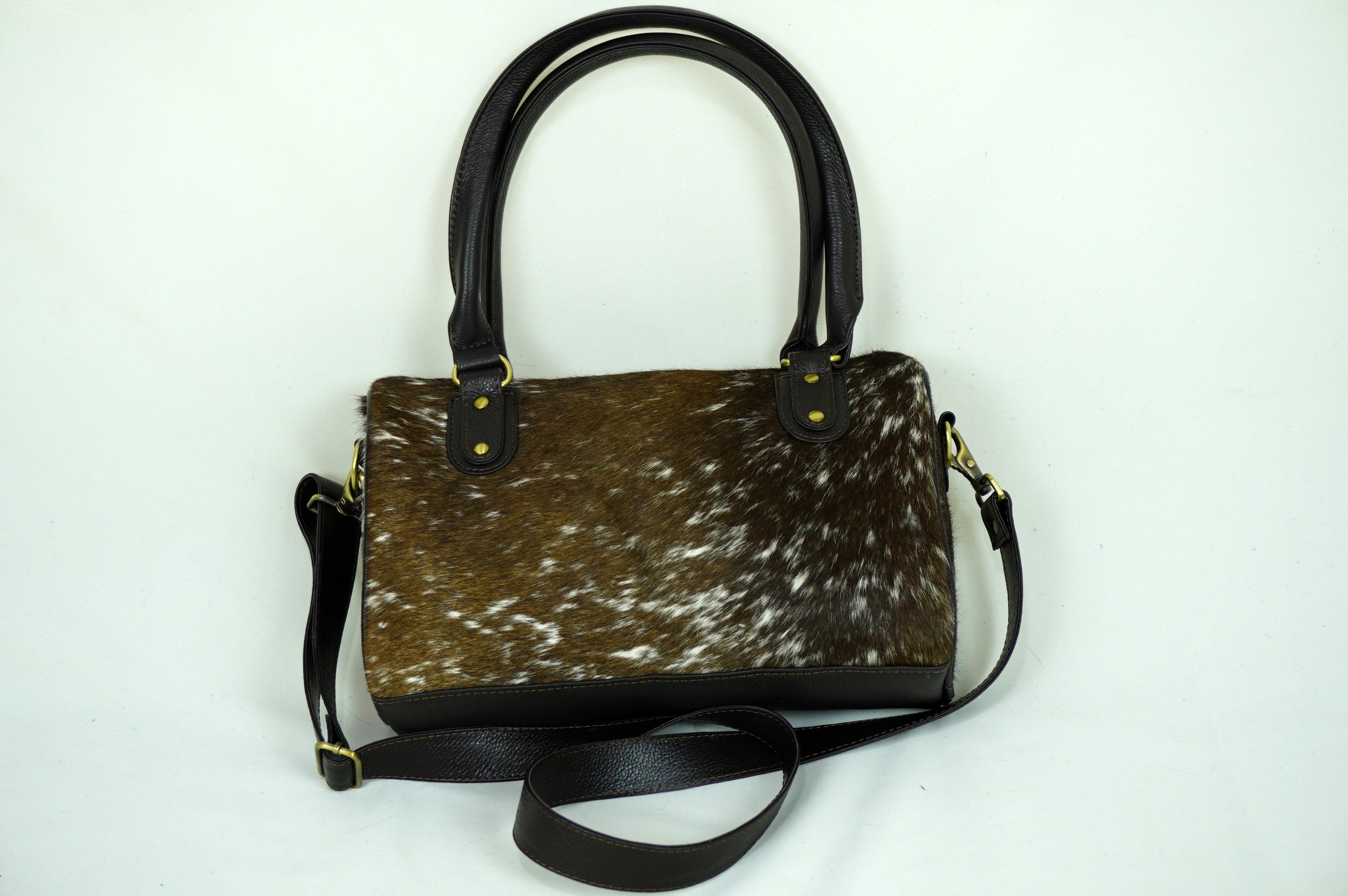 GENUINE Cowhide Barrel Bag | Real Cow Skin Shoulder Bag | Hair on Leather Hand Bag