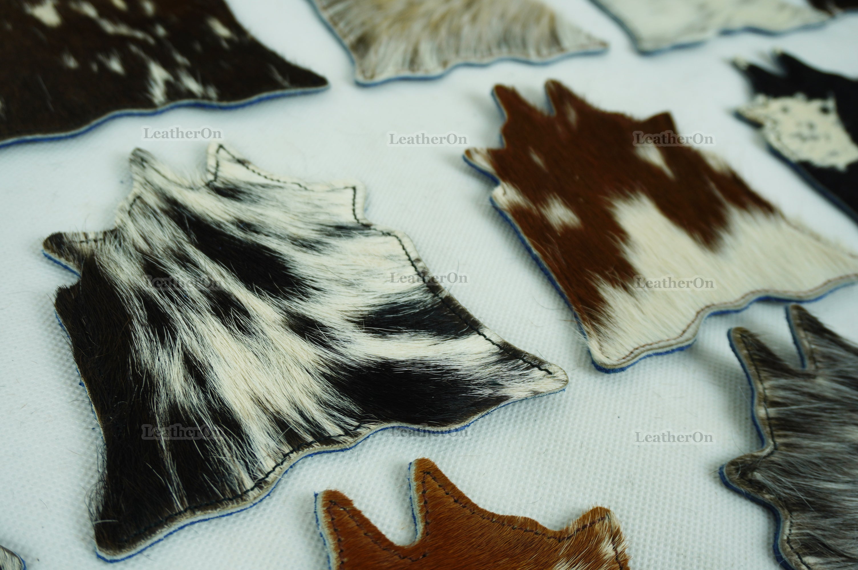 Cowhide Tea Coasters Real Hair-on-Leather Tea Coasters