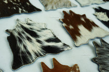 Load image into Gallery viewer, Cowhide Tea Coasters Real Hair-on-Leather Tea Coasters
