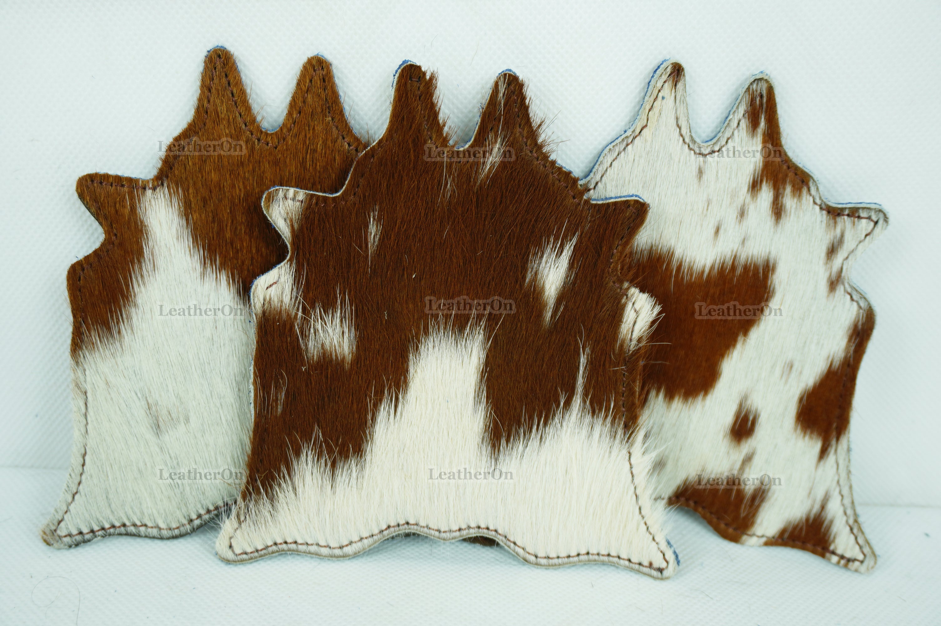 Cowhide Tea Coasters Real Hair-on-Leather Tea Coasters