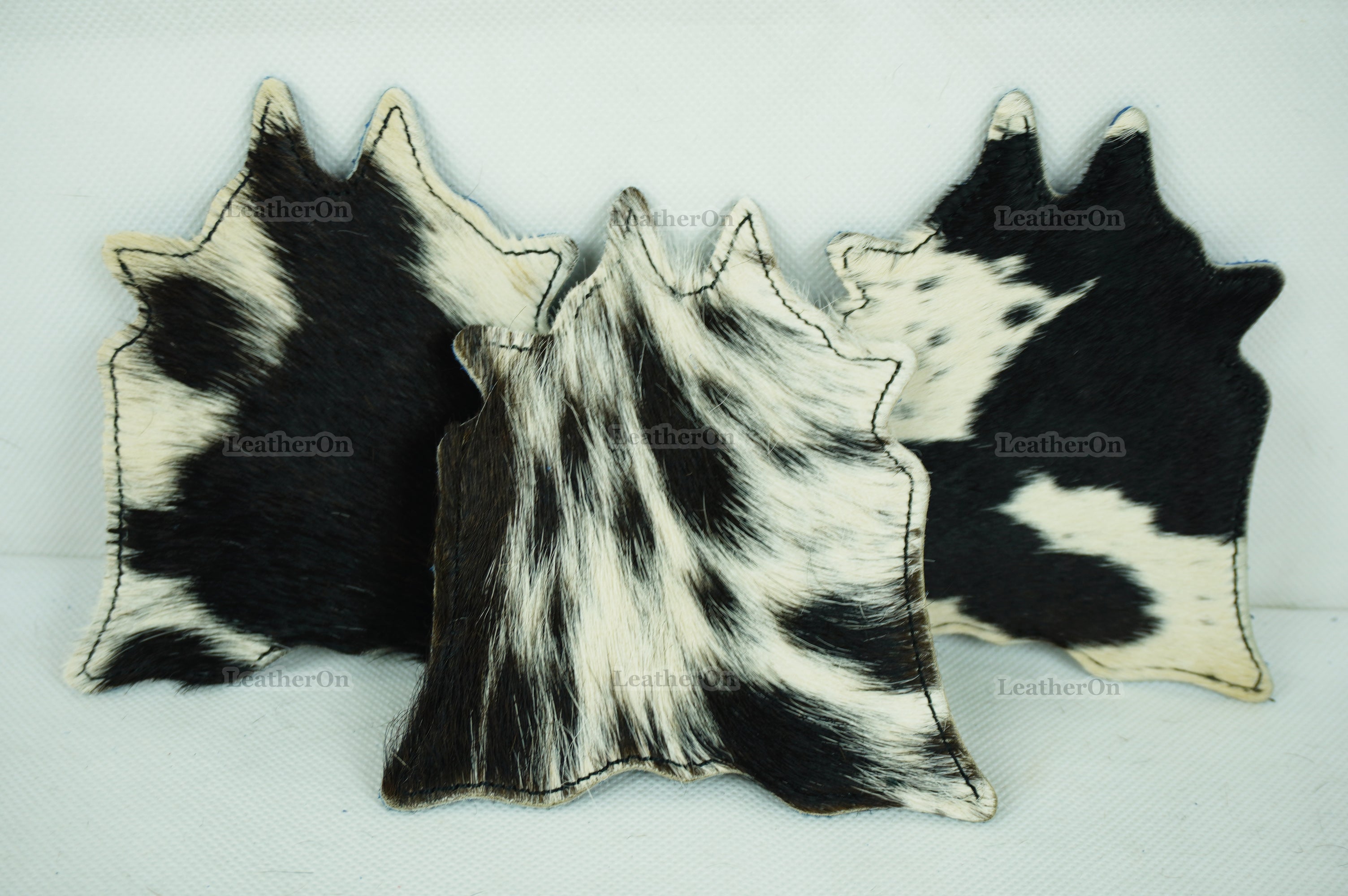 Cowhide Tea Coasters Real Hair-on-Leather Tea Coasters