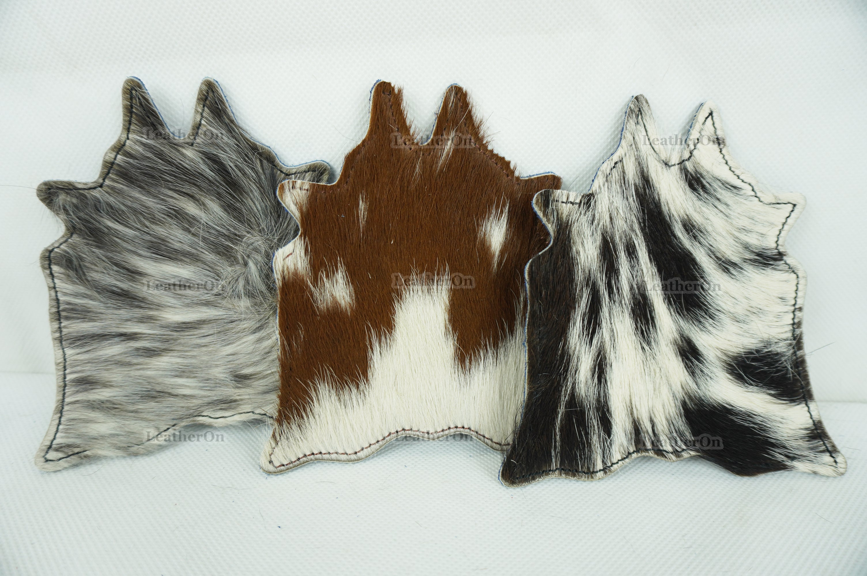 Cowhide Tea Coasters Real Hair-on-Leather Tea Coasters