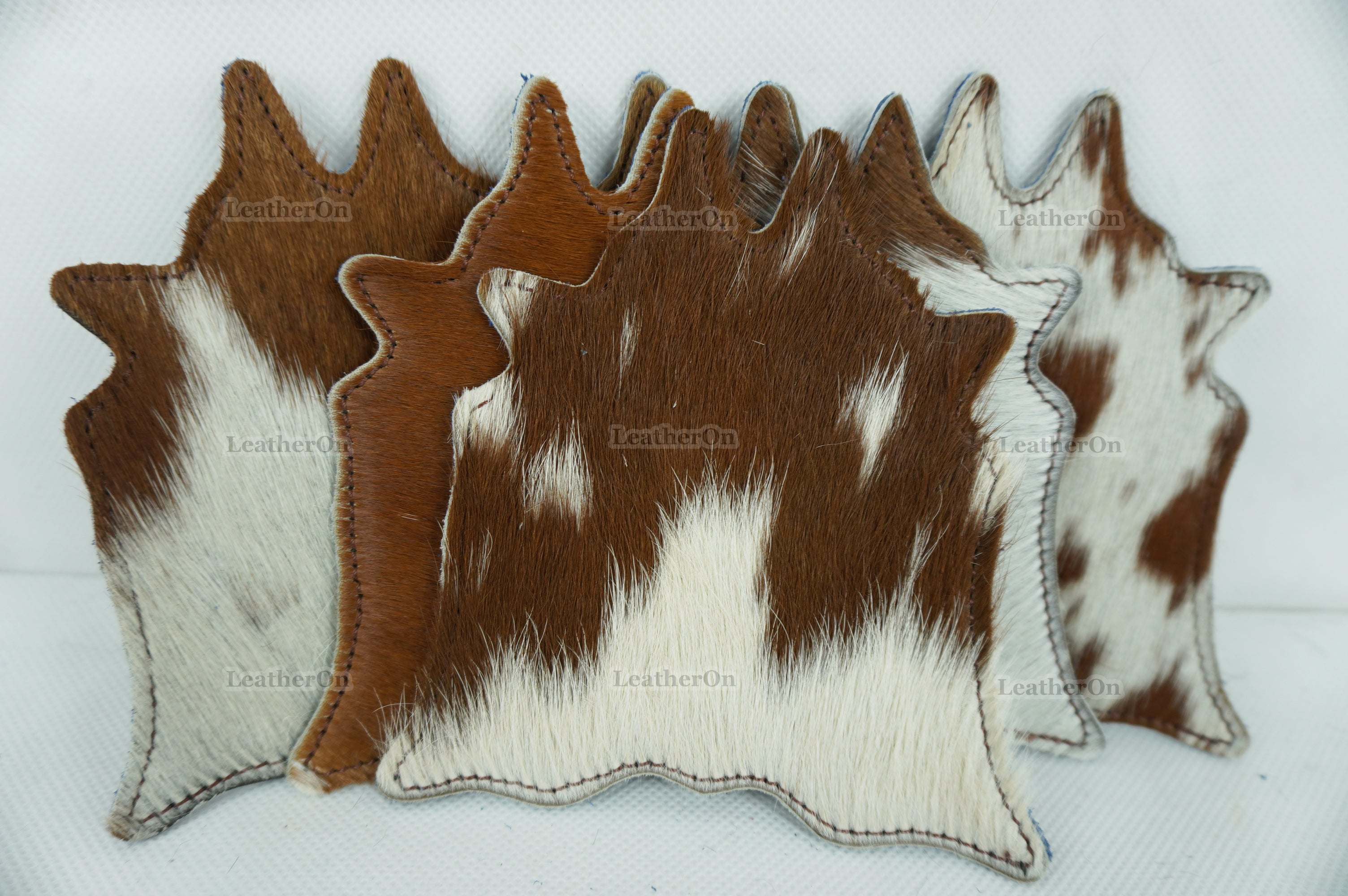 Cowhide Tea Coasters Real Hair-on-Leather Tea Coasters