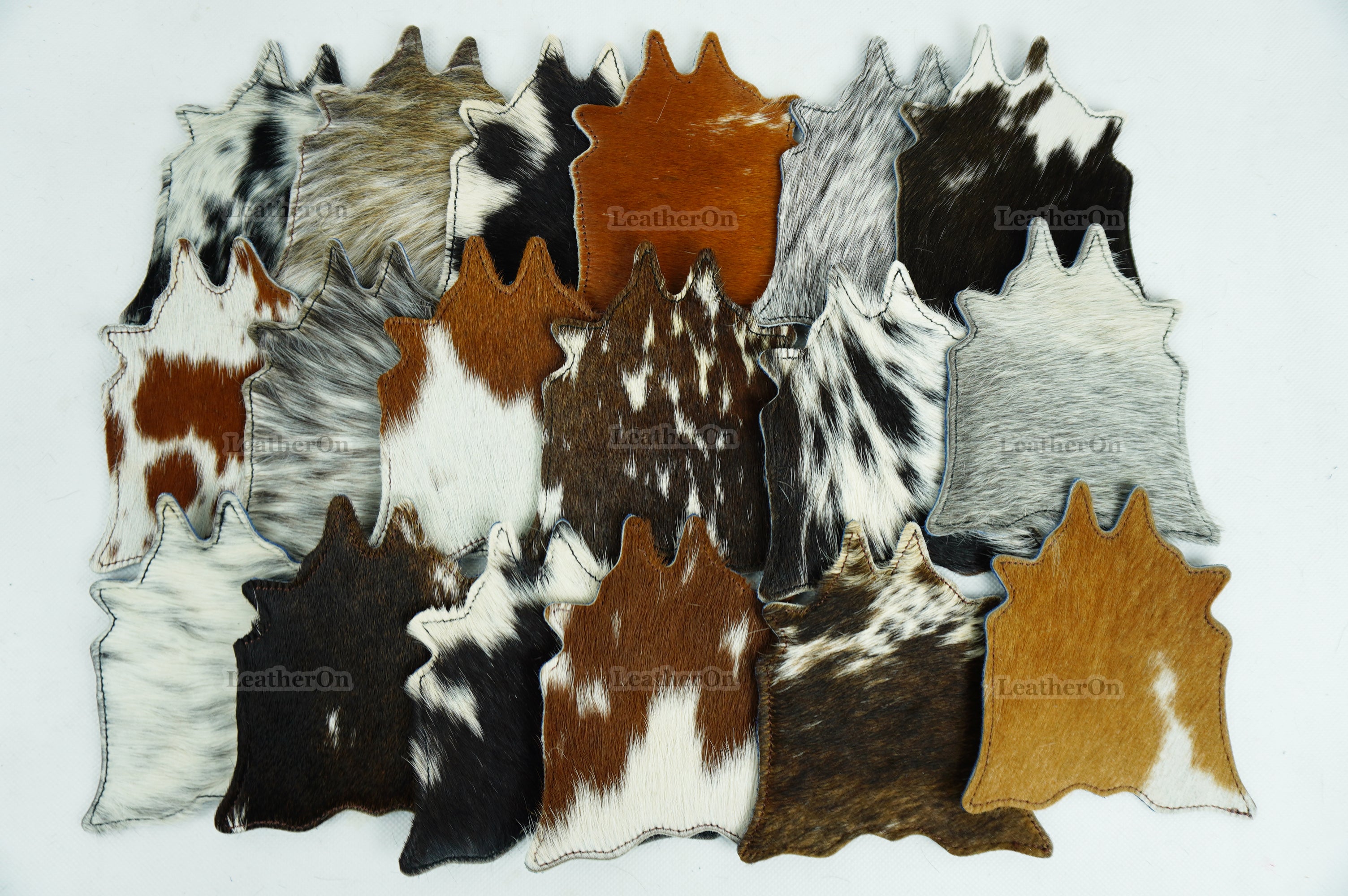 Cowhide Tea Coasters Real Hair-on-Leather Tea Coasters