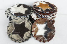 Load image into Gallery viewer, Cowhide Tea Coasters Real Hair-on-Leather Tea Coasters Natural Cow Skin Tea Coasters | CST2
