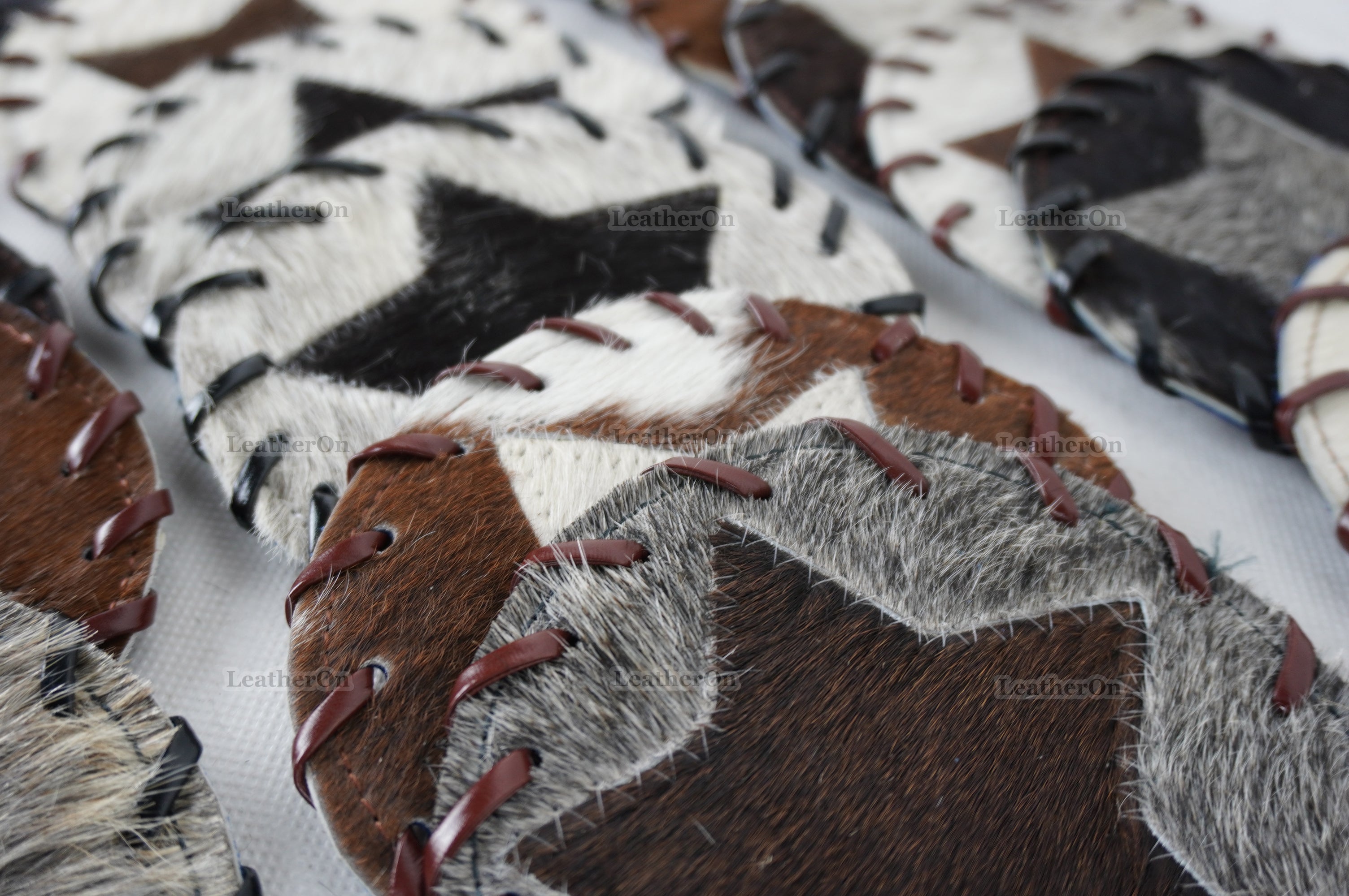 Cowhide Tea Coasters Real Hair-on-Leather Tea Coasters Natural Cow Skin Tea Coasters | CST2
