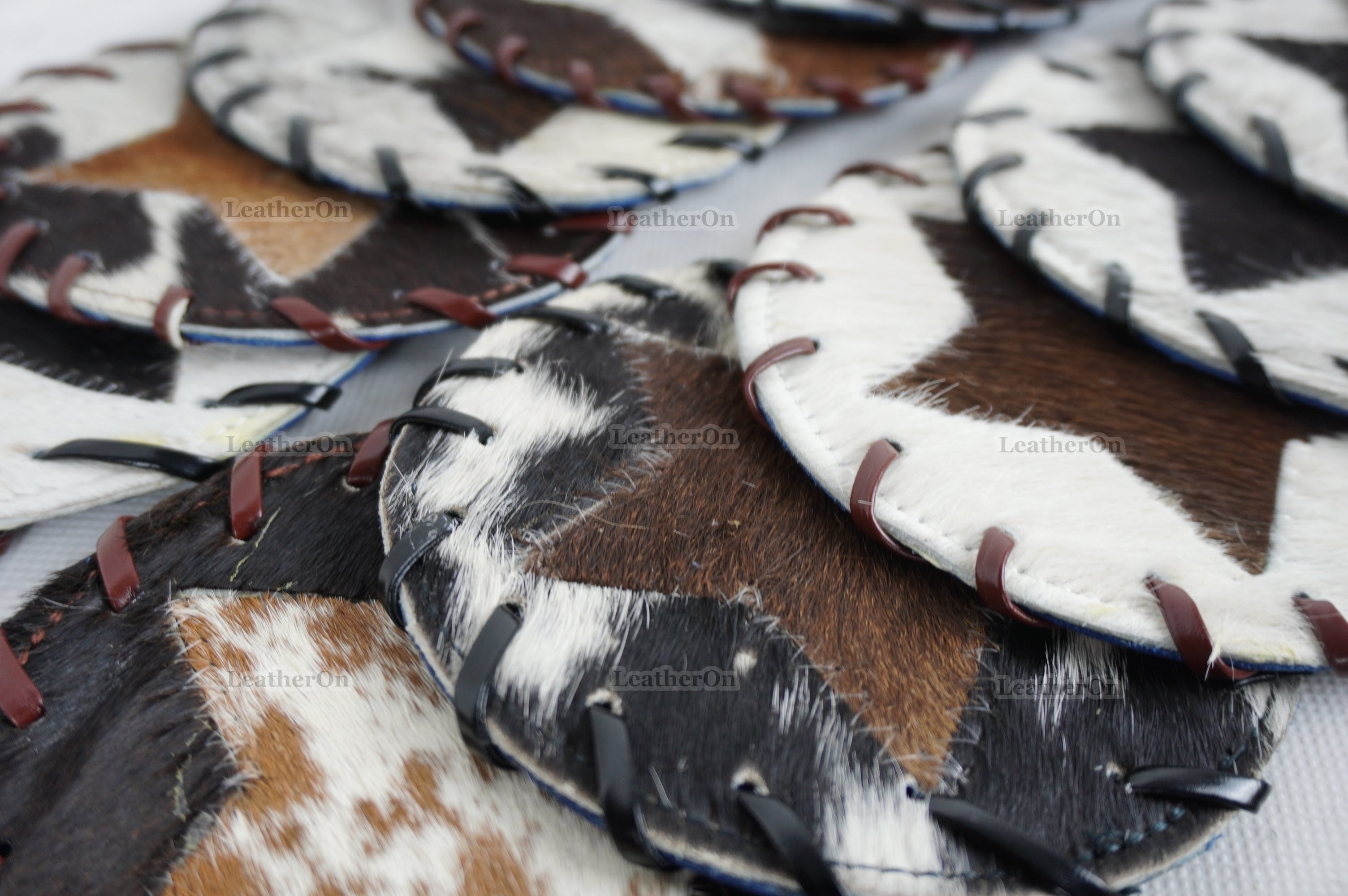 Cowhide Tea Coasters Real Hair-on-Leather Tea Coasters Natural Cow Skin Tea Coasters | CST2
