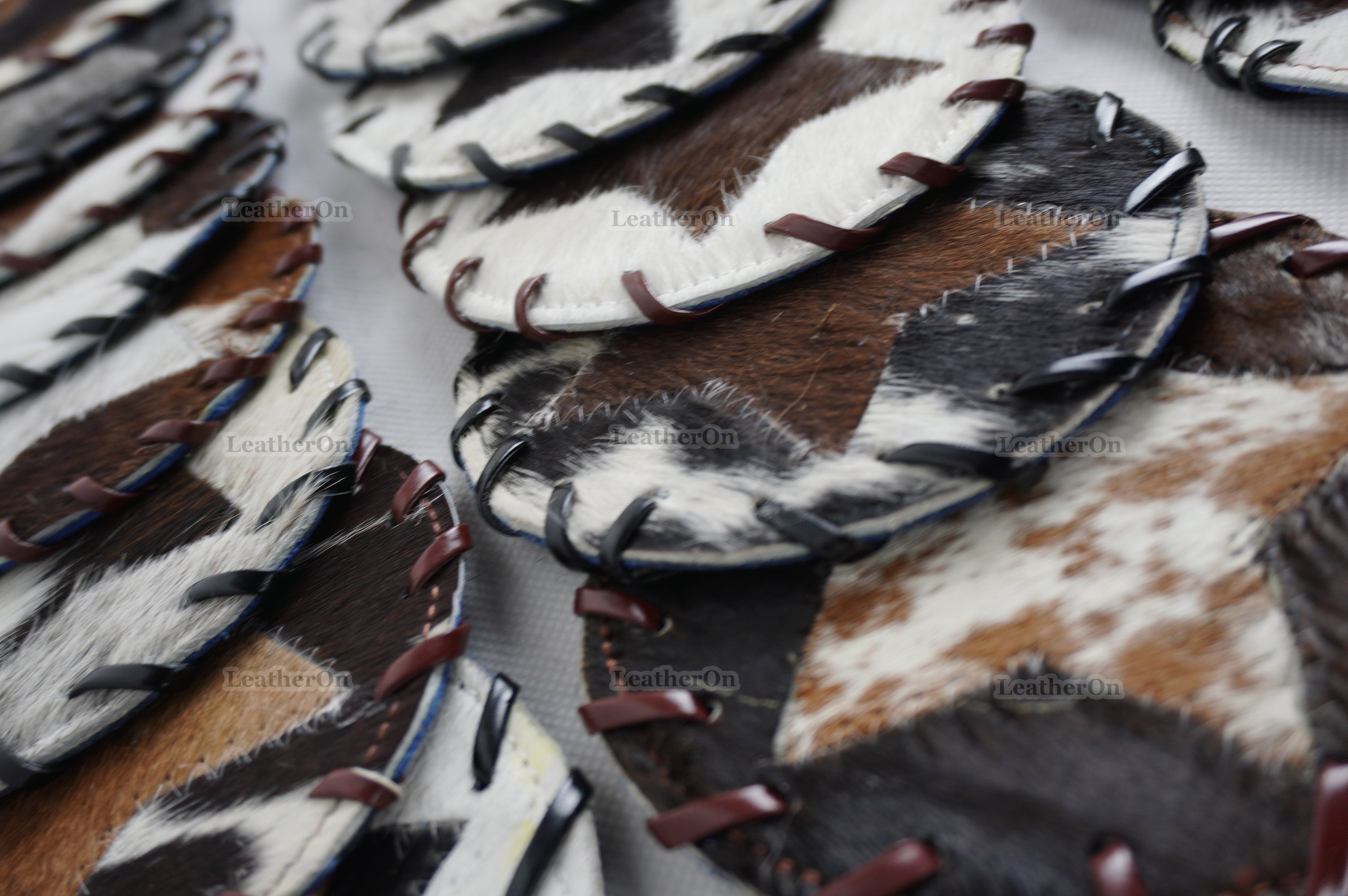Cowhide Tea Coasters Real Hair-on-Leather Tea Coasters Natural Cow Skin Tea Coasters | CST2