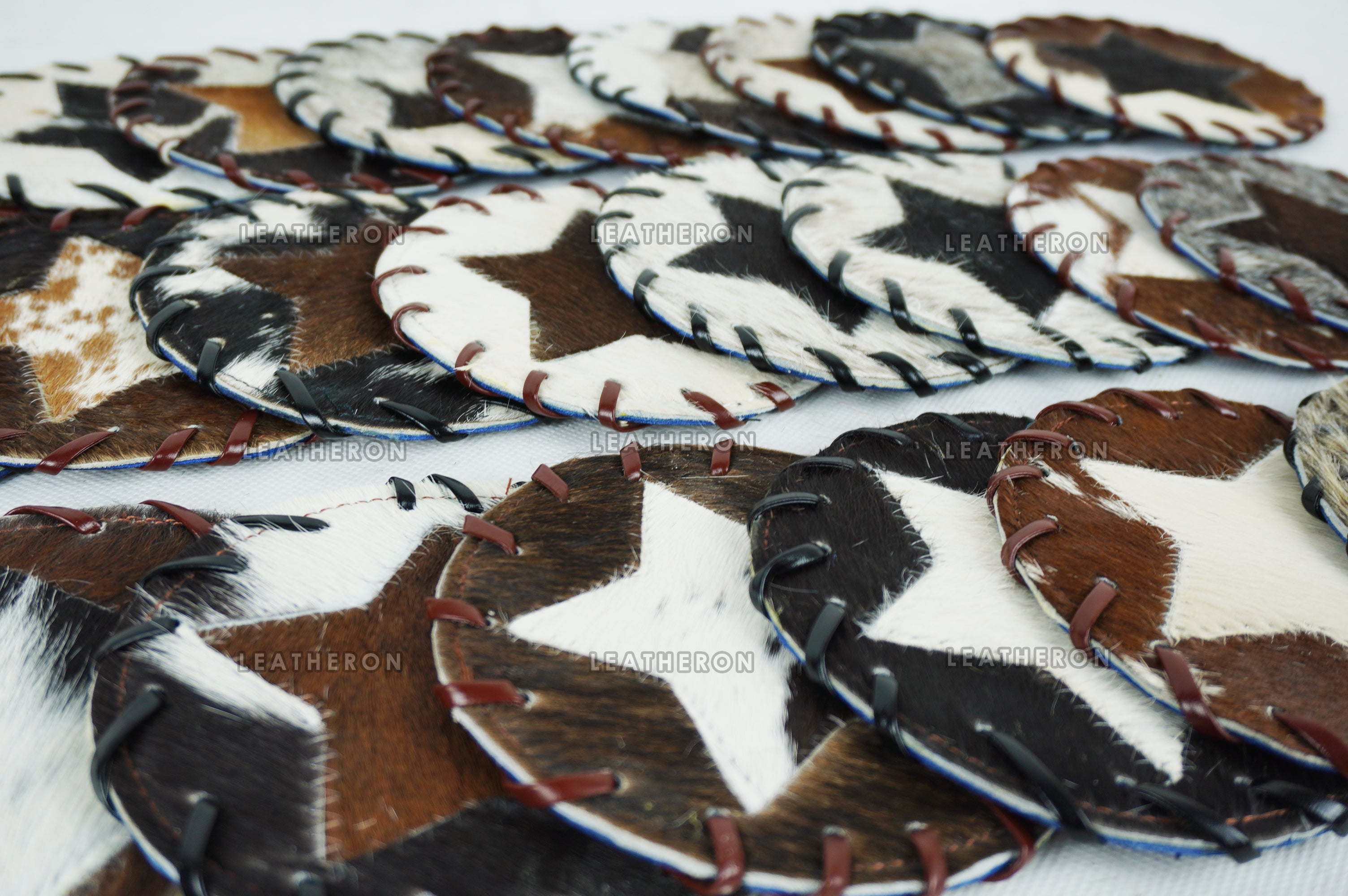 Cowhide Tea Coasters Real Hair-on-Leather Tea Coasters Natural Cow Skin Tea Coasters | CST2