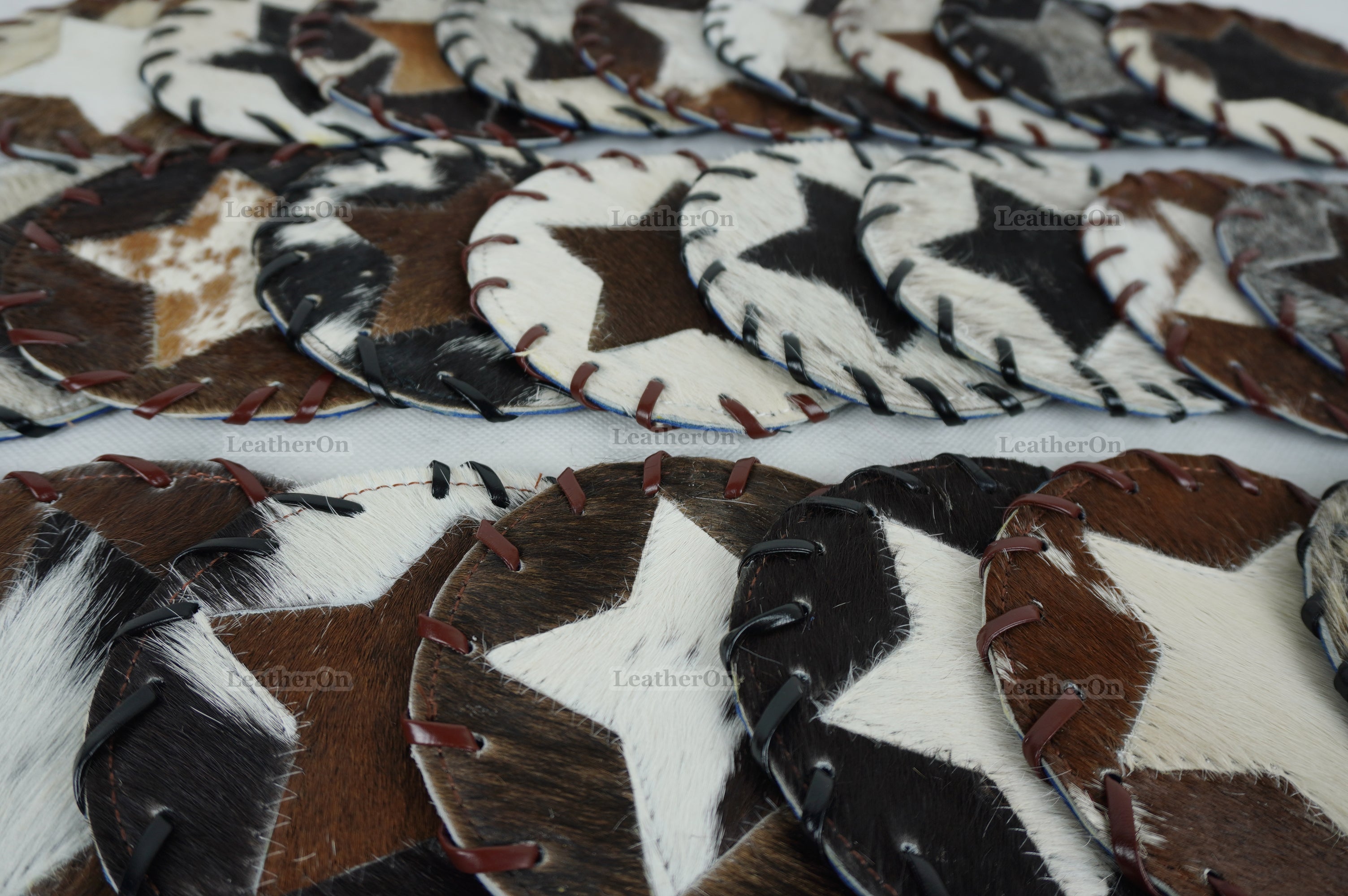 Cowhide Tea Coasters Real Hair-on-Leather Tea Coasters Natural Cow Skin Tea Coasters | CST2