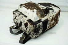 Load image into Gallery viewer, Natural Cowhide Backpack Bag | 100% Hair On Cowhide Leather Backpack Bag | Handmade Real Cow skin Backpack Bag

