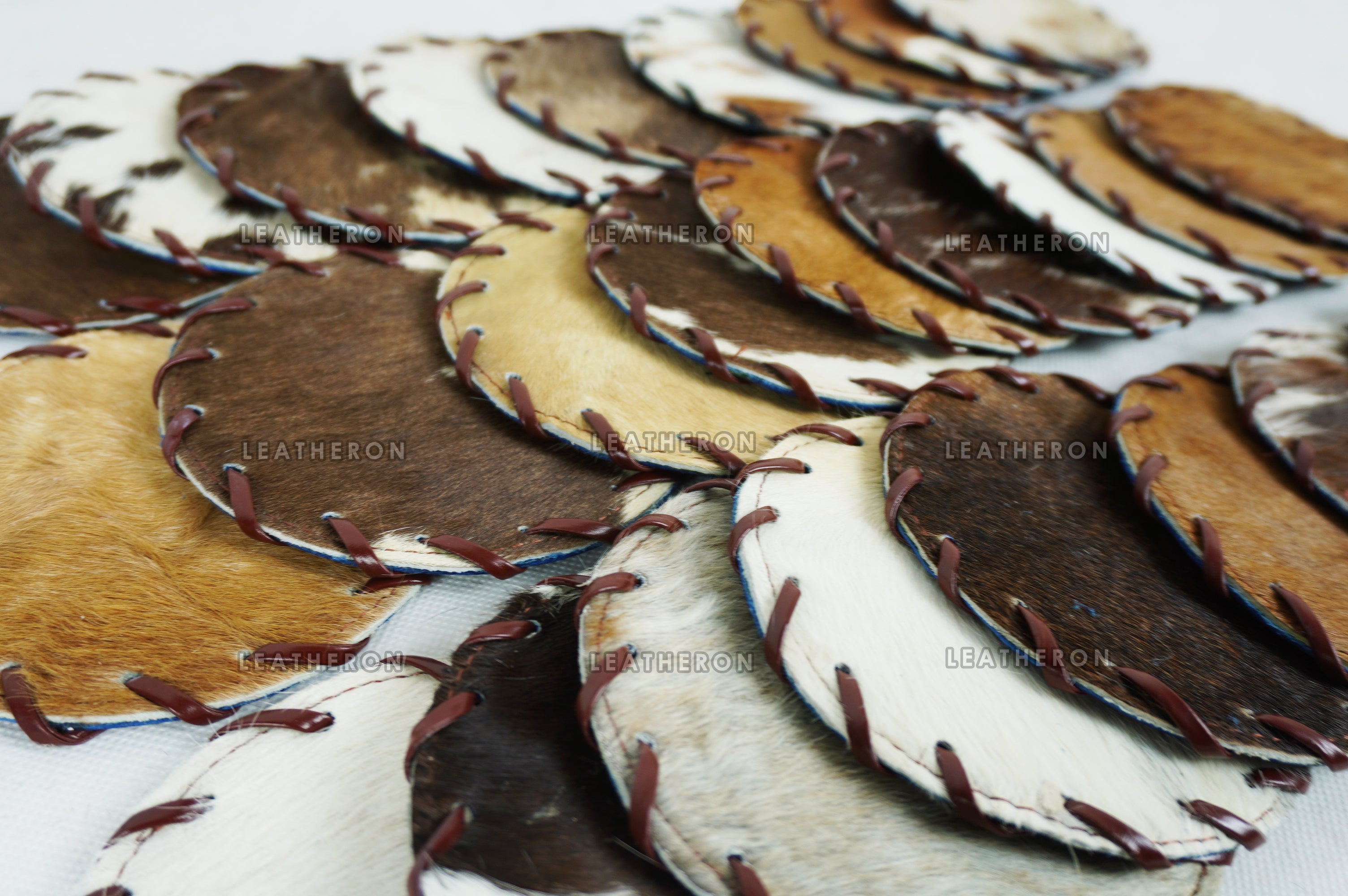 Cowhide Tea Coasters Real Hair-on-Leather Tea Coasters Natural Cow Skin Tea Coasters | CST1