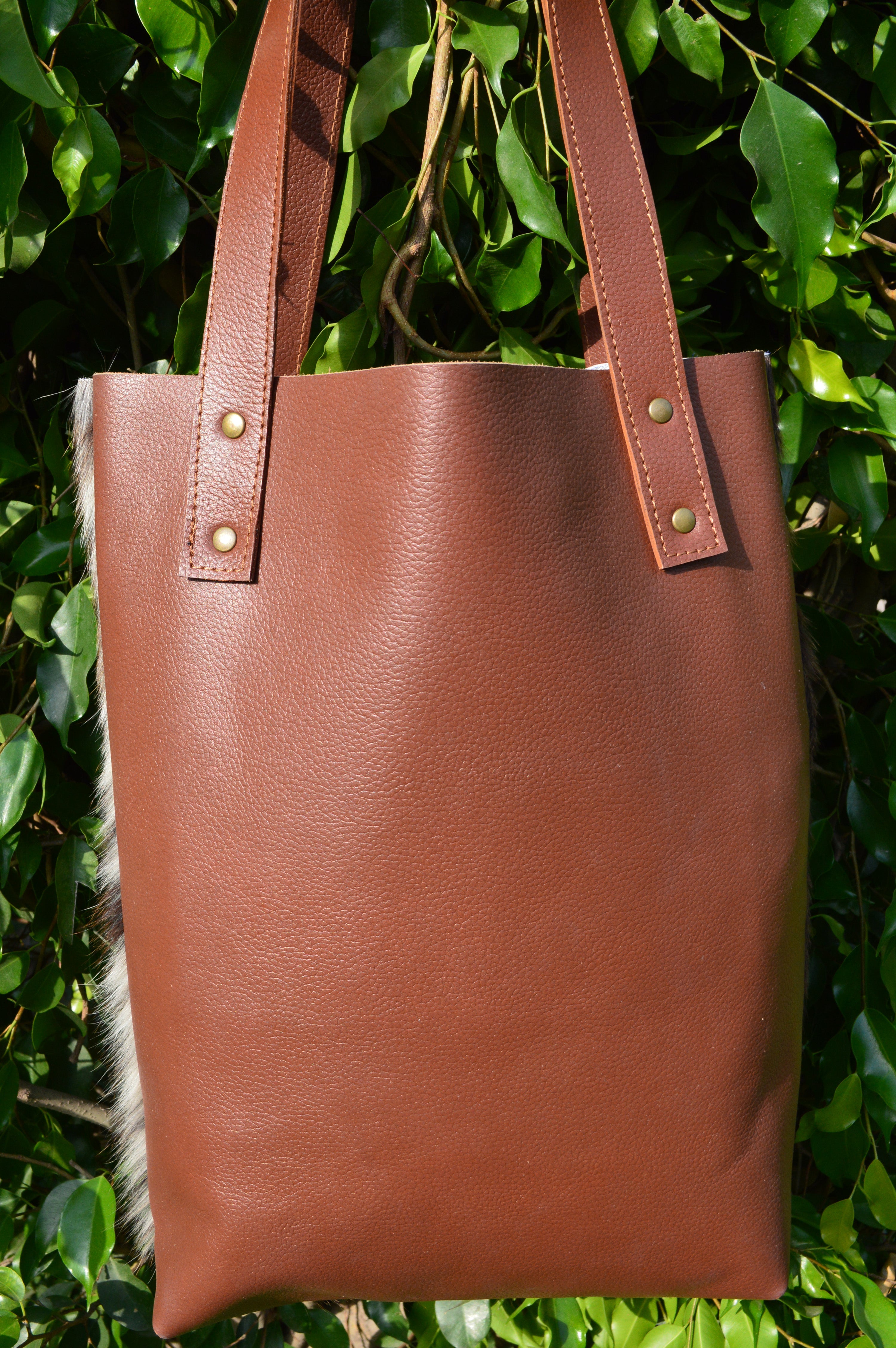 Natural Cowhide Tote Bag | Hair On Leather Cow Hide Handbag | Real Cow Skin Shoulder Bag | TB53