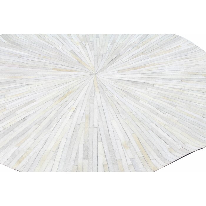 Genuine 100% Cowhide Leather Patchwork Rug, Hand-Stitched with Love | Hair on Leather Cowhide Carpet | PR106