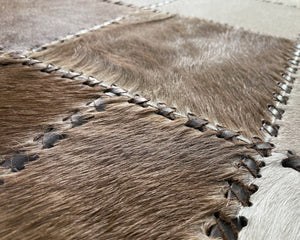 HANDMADE 100% Natural COWHIDE RUG | Patchwork Cowhide Area Rug | Real Cowhide Hallway Runner | Hair on Leather Cowhide Carpet | 514