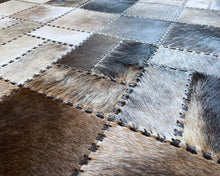 Load image into Gallery viewer, HANDMADE 100% Natural COWHIDE RUG | Patchwork Cowhide Area Rug | Real Cowhide Hallway Runner | Hair on Leather Cowhide Carpet | 507
