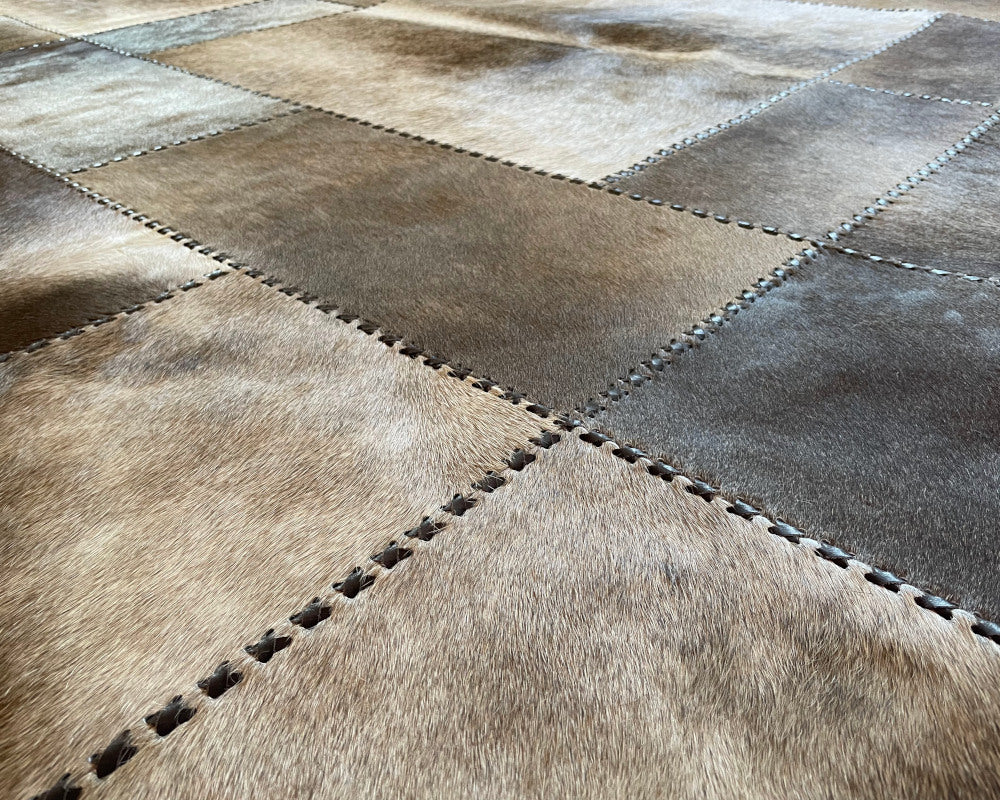 Leather Area Rug, Luxurious Cowhide Handmade Carpet, Home Décor Floor Accent | Hair on Leather Cowhide Carpet | 510