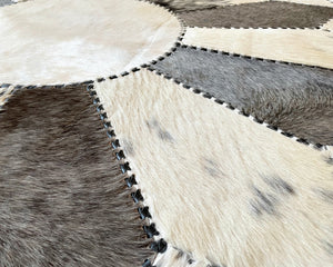 HANDMADE 100% Natural COWHIDE RUG | Patchwork Cowhide Area Rug | Hair on Leather Cowhide Carpet | PR171