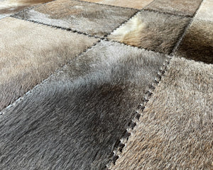 HANDMADE 100% Natural COWHIDE RUG | Patchwork Cowhide Area Rug | Real Cowhide Hallway Runner | Hair on Leather Cowhide Carpet | 517