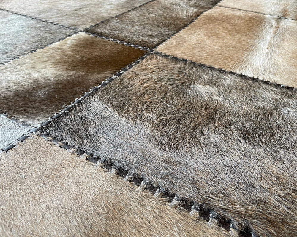 100% Cowhide Patchwork Carpet for Living Room/Lounge/Bedroom | Cowhide Area Rug | Hallway Runner | 517
