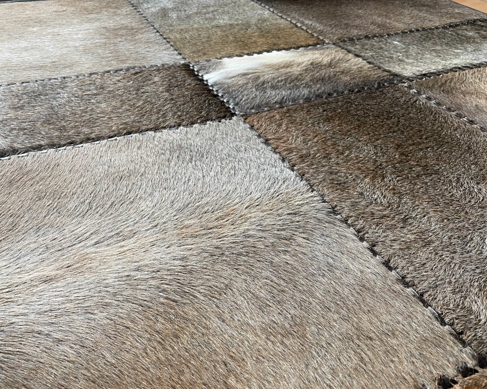 100% Cowhide Patchwork Carpet for Living Room/Lounge/Bedroom | Cowhide Area Rug | Hallway Runner | 517