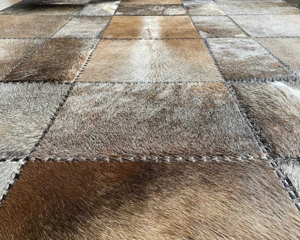 100% Cowhide Patchwork Carpet for Living Room/Lounge/Bedroom | Cowhide Area Rug | Hallway Runner | 517