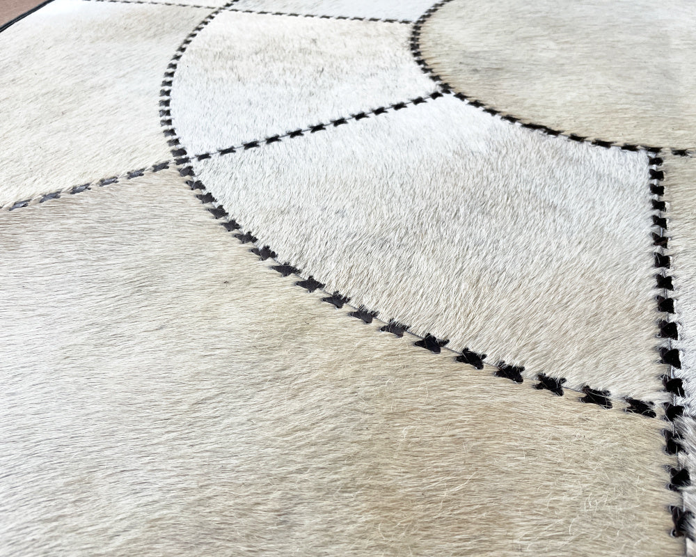 HANDMADE 100% Natural COWHIDE RUG | Patchwork Cowhide Area Rug | Hair on Leather Cowhide Carpet | PR602