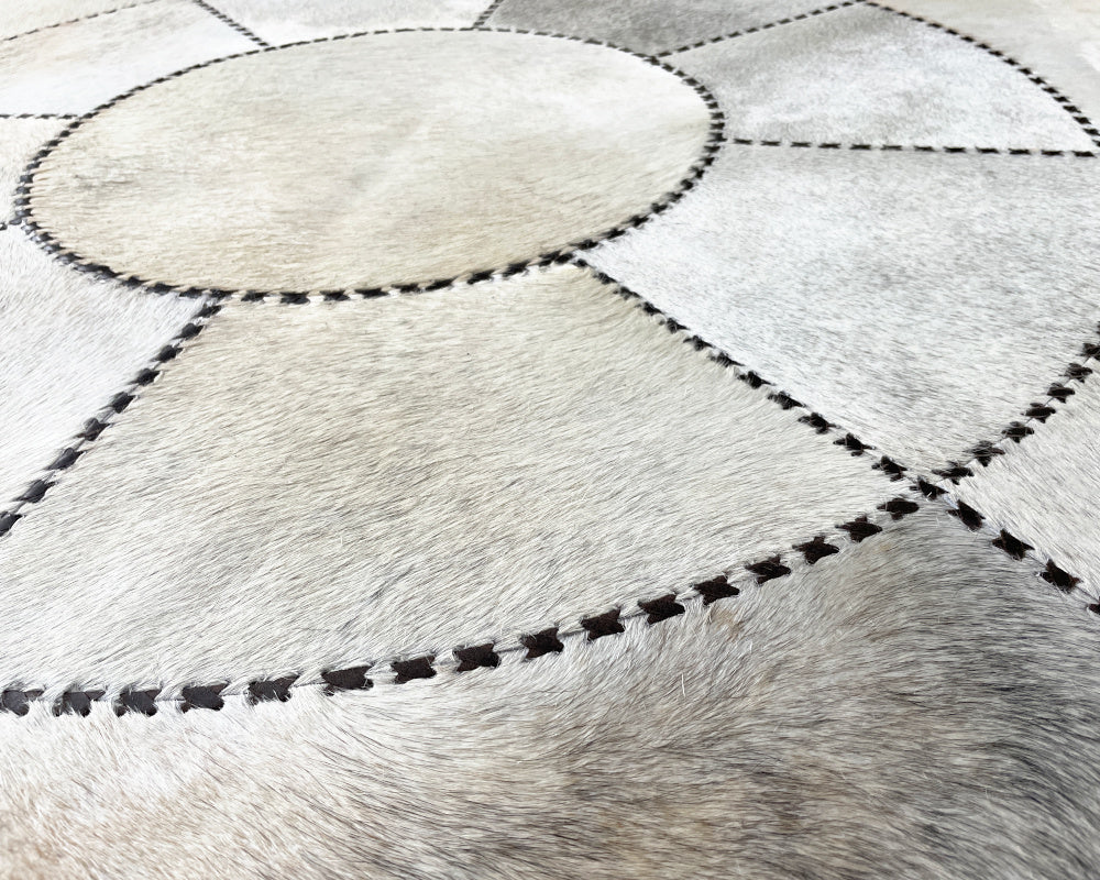 HANDMADE 100% Natural COWHIDE RUG | Patchwork Cowhide Area Rug | Hair on Leather Cowhide Carpet | PR602