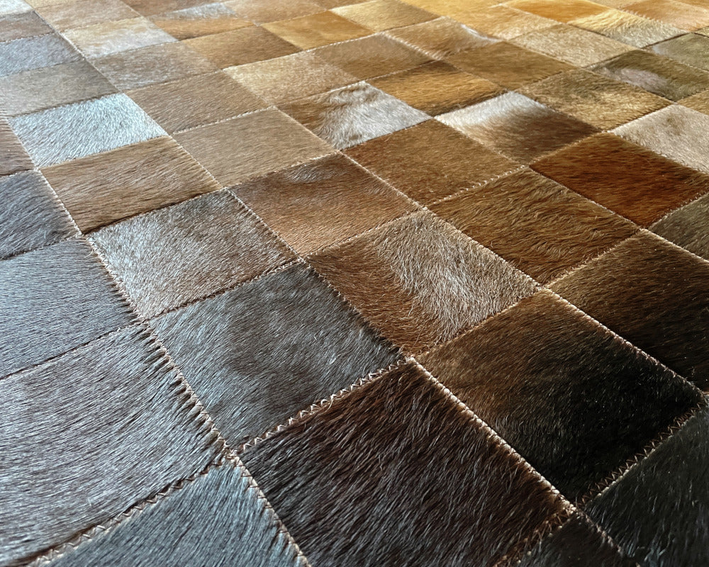 HANDMADE 100% Natural COWHIDE RUG | Patchwork Cowhide Area Rug | Real Cowhide Hallway Runner | Hair on Leather Cowhide Carpet | PR501
