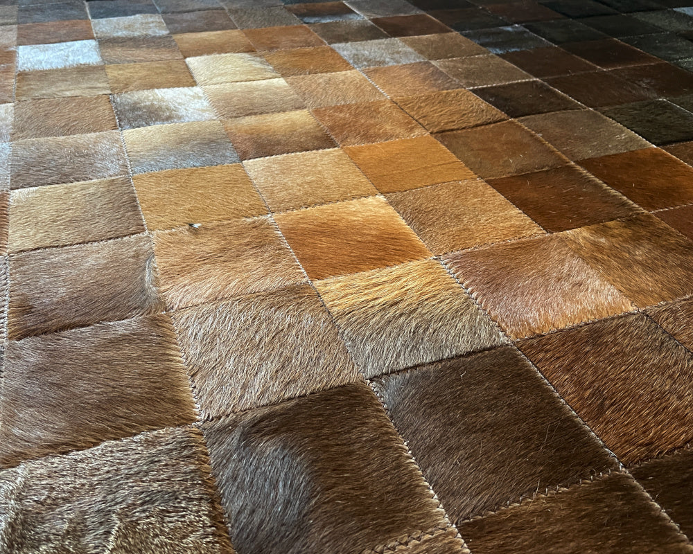 HANDMADE 100% Natural COWHIDE RUG | Patchwork Cowhide Area Rug | Real Cowhide Hallway Runner | Hair on Leather Cowhide Carpet | PR501