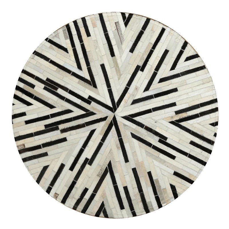 HANDMADE 100% Natural Patchwork Cowhide Area Rug | Hair on Leather Cowhide Carpet | PR78