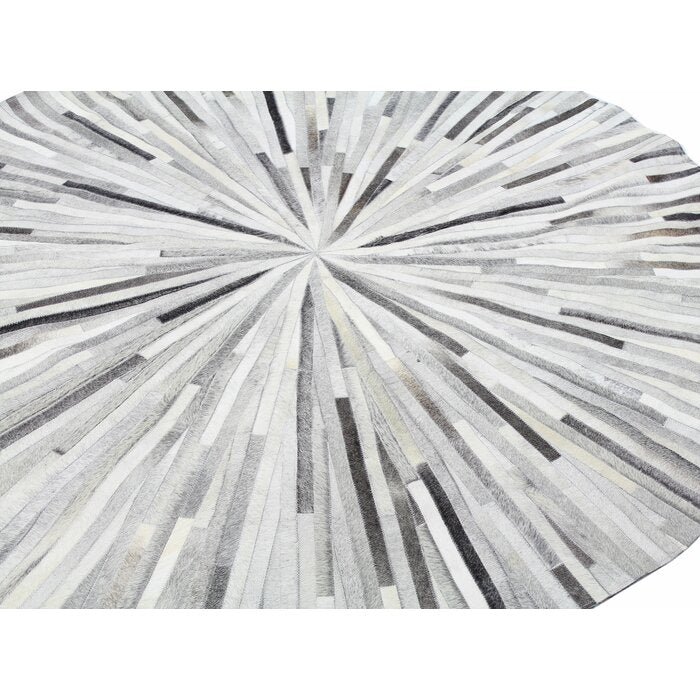Genuine 100% Cowhide Leather Patchwork Rug, Hand-Stitched with Love | Hair on Leather Cowhide Carpet | PR106
