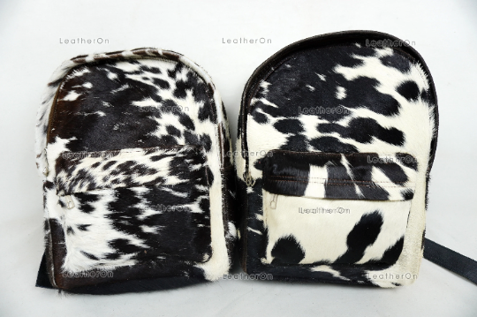 Natural Cowhide Backpack Bag | 100% Hair On Cowhide Leather Backpack Bag | Real Cow skin Backpack Bag
