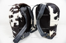Load image into Gallery viewer, Natural Cowhide Backpack Bag | 100% Hair On Cowhide Leather Backpack Bag | Real Cow skin Backpack Bag
