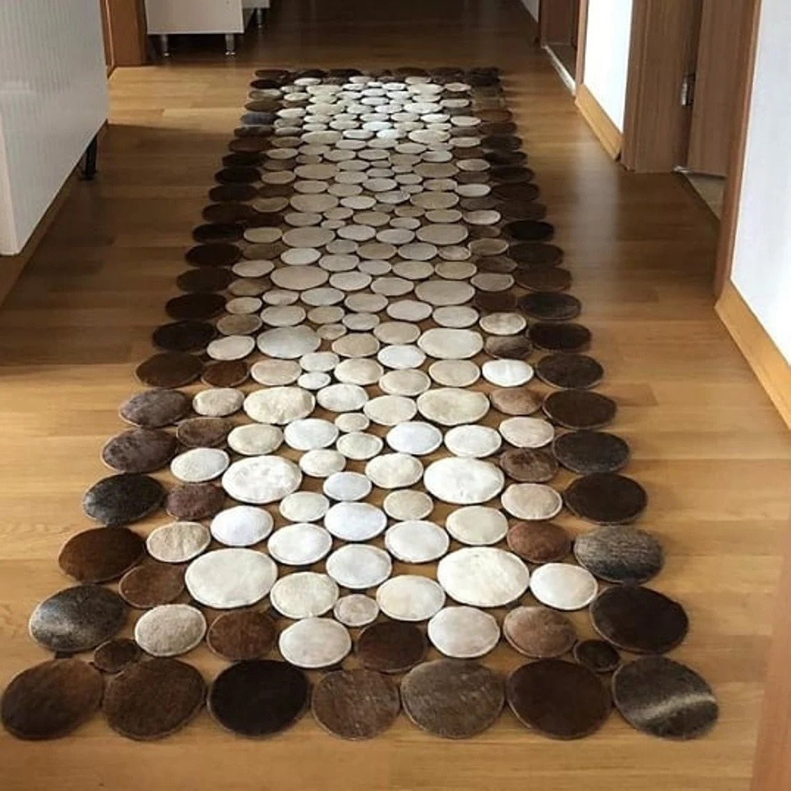 HANDMADE 100% Natural COWHIDE RUG | Patchwork Cowhide Area Rug | Real Cowhide Hallway Runner | Leather Carpet | PR193