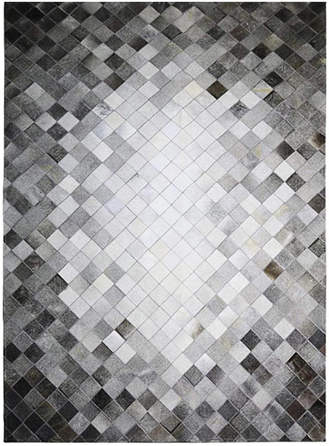 HANDMADE 100% Natural Patchwork COWHIDE RUG | Real Cowhide Hallway Runner | Hair on Leather Carpet | PR18