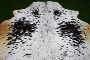 Black White Cowhide (4 X 4 ft.) Exact As Photo Cowhide Rug | 100% Natural Cowhide Area Rug | Real Hair-on Leather Cowhide Rug | C876