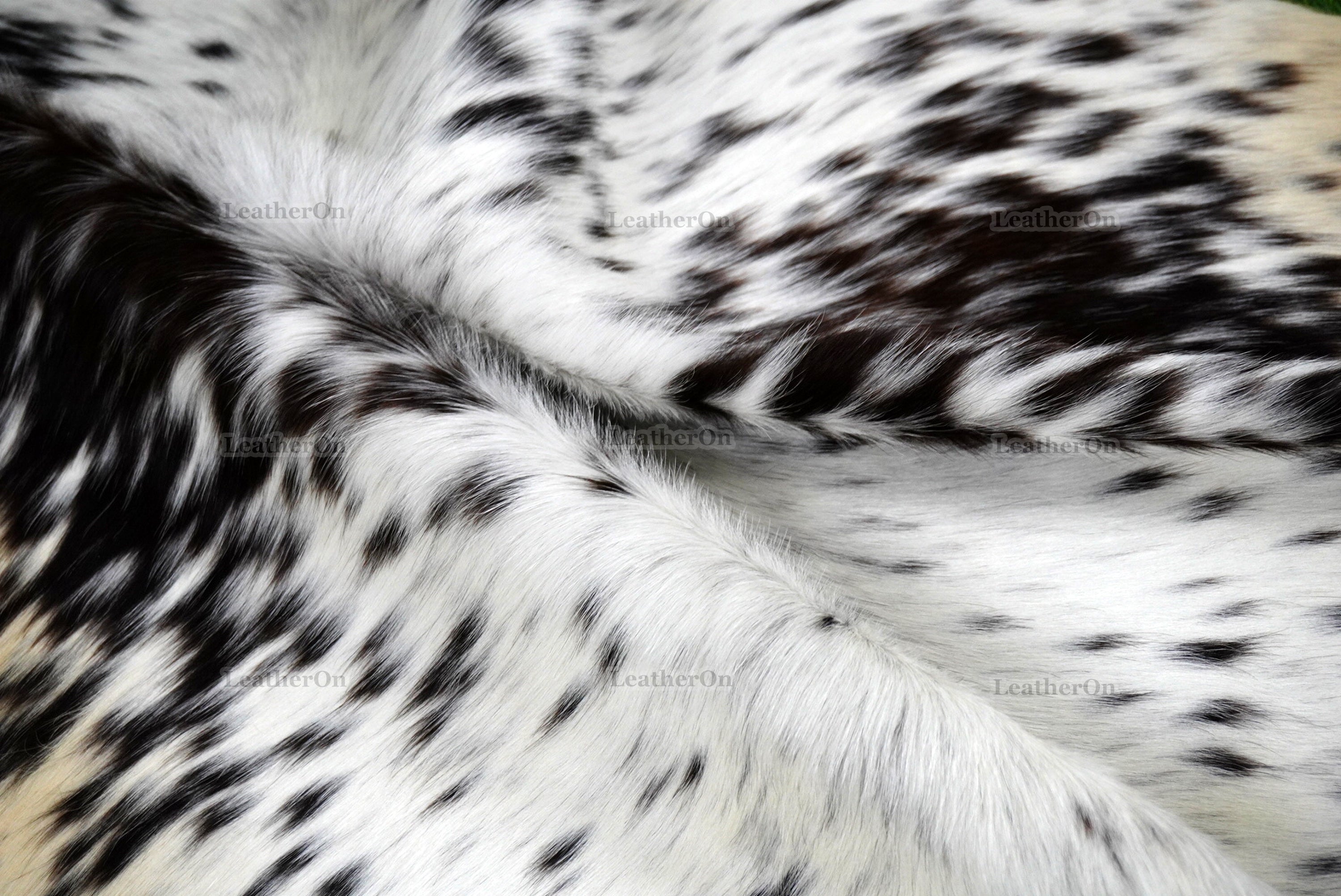 Black White Cowhide (4 X 4 ft.) Exact As Photo Cowhide Rug | 100% Natural Cowhide Area Rug | Real Hair-on Leather Cowhide Rug | C876