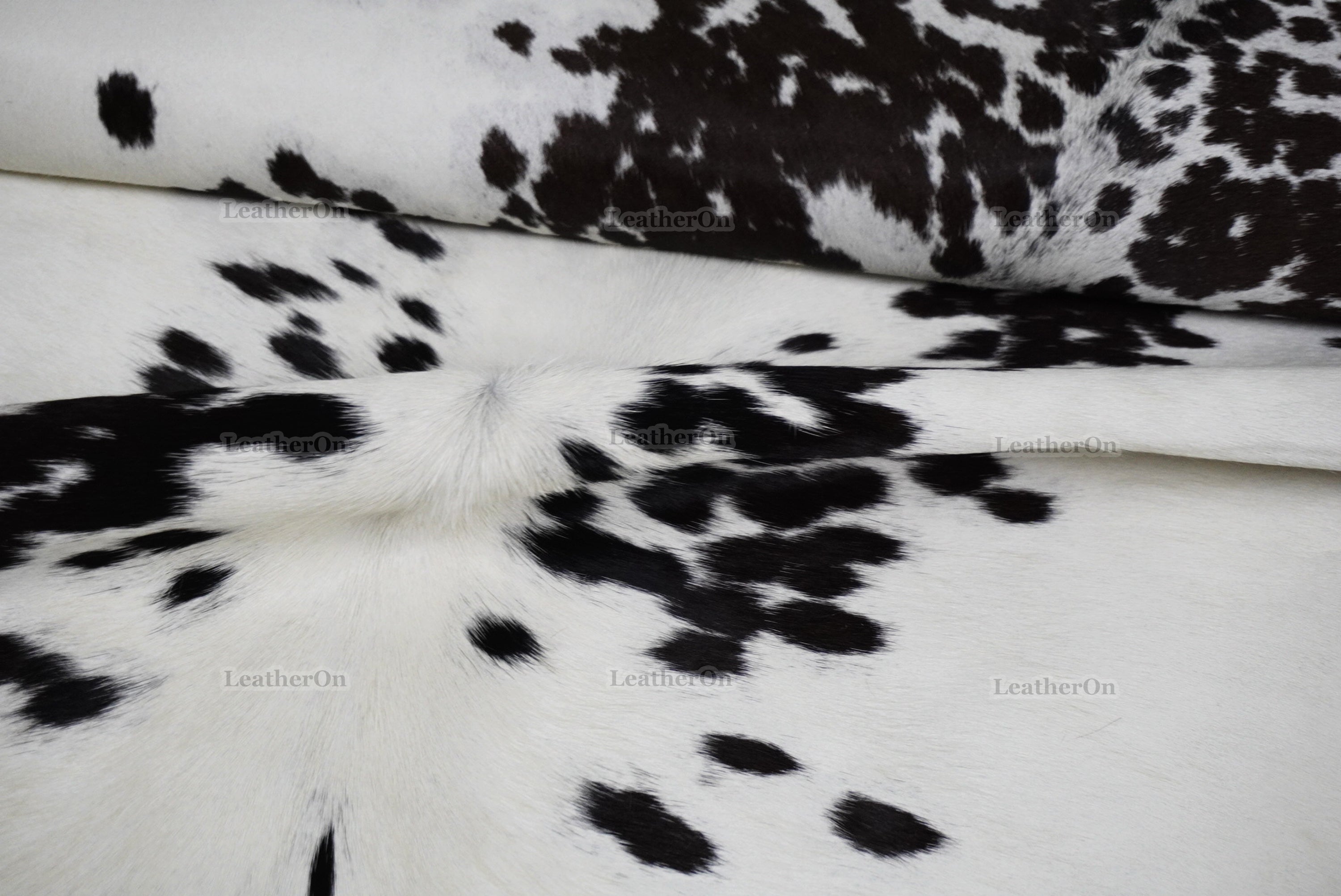 Black White Cowhide (4 X 4 ft.) Exact As Photo Cowhide Rug | 100% Natural Cowhide Area Rug | Real Hair-on Leather Cowhide Rug | C878