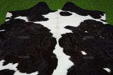 Load image into Gallery viewer, Black White Cowhide (5 X 5.5 ft.) Exact As Photo Cowhide Rug | 100% Natural Cowhide Area Rug | Real Hair-on Leather Cowhide Rug | C879
