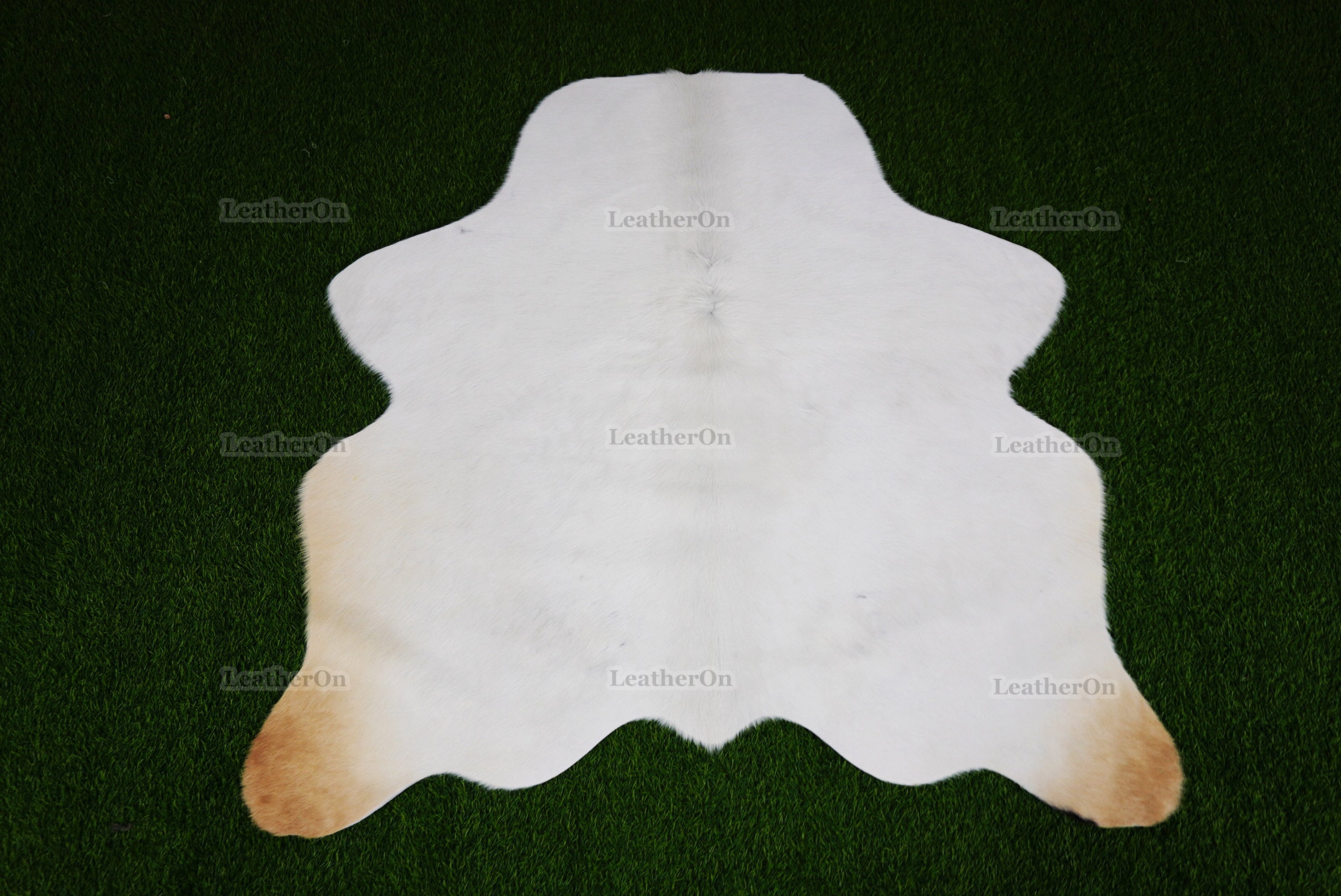 Pure White Cowhide (3.9 X 3.9 ft.) Exact As Photo Cowhide Rug | 100% Natural Cowhide Area Rug | Real Hair-on Leather Cowhide Rug | C880